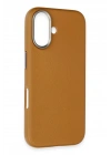 Mey İthalat®  iPhone 16 Wonder Deri Magsafe Kapak - Kahverengi