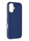 Mey İthalat®  iPhone 16 Wonder Deri Magsafe Kapak - Lacivert