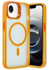 Mey İthalat®  iPhone 16E Flet Lens Magsafe Kapak - Turuncu