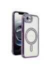 Mey İthalat®   iPhone 16E Joke Simli Magneticsafe Kılıf - Derin Mor