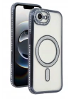 Mey İthalat®   iPhone 16E Joke Simli Magneticsafe Kılıf - Siyah