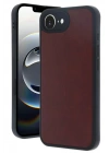 Mey İthalat®  iPhone 16E Kılıf Aras Deri Kapak - Bordo