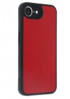 Mey İthalat®  iPhone 16E Kılıf Aras Deri Kapak - Kırmızı