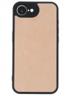 Mey İthalat®  iPhone 16E Kılıf Aras Deri Kapak - Pudra