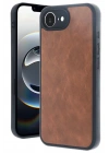 Mey İthalat®  iPhone 16E Kılıf Aras Deri Kapak - Taba