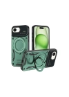 Mey İthalat®  iPhone 16E Kılıf Joy Lens Standlı Kapak - Koyu Yeşil