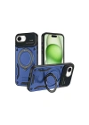 Mey İthalat®  iPhone 16E Kılıf Joy Lens Standlı Kapak - Lacivert