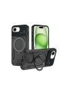 Mey İthalat®  iPhone 16E Kılıf Joy Lens Standlı Kapak - Siyah