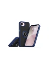 Mey İthalat®  iPhone 16E Kılıf Montreal Yüzüklü Silikon Kapak - Lacivert
