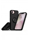 Mey İthalat®  iPhone 16E Kılıf Montreal Yüzüklü Silikon Kapak - Siyah