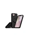 Mey İthalat®  iPhone 16E Kılıf Montreal Yüzüklü Silikon Kapak - Siyah
