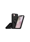 Mey İthalat®  iPhone 16E Kılıf Montreal Yüzüklü Silikon Kapak - Siyah