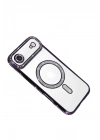Mey İthalat®   iPhone 17 Air Joke Simli Magneticsafe Kılıf - Derin Mor