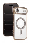 Mey İthalat®   iPhone 17 Air Joke Simli Magneticsafe Kılıf - Gold