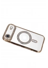 Mey İthalat®   iPhone 17 Air Joke Simli Magneticsafe Kılıf - Gold