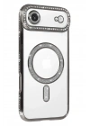 Mey İthalat®   iPhone 17 Air Joke Simli Magneticsafe Kılıf - Gümüş