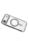 Mey İthalat®   iPhone 17 Air Joke Simli Magneticsafe Kılıf - Gümüş