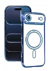 Mey İthalat®   iPhone 17 Air Joke Simli Magneticsafe Kılıf - Mavi