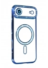 Mey İthalat®   iPhone 17 Air Joke Simli Magneticsafe Kılıf - Mavi