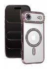 Mey İthalat®   iPhone 17 Air Joke Simli Magneticsafe Kılıf - Pembe