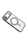 Mey İthalat®   iPhone 17 Air Joke Simli Magneticsafe Kılıf - Siyah