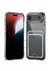 Mey İthalat®   iPhone 17 Air Kart Şeffaf Silikon - Şeffaf