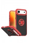 Mey İthalat®   iPhone 17 Air Montreal Yüzüklü Silikon Kapak - Kırmızı