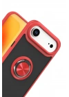 Mey İthalat®   iPhone 17 Air Montreal Yüzüklü Silikon Kapak - Kırmızı