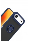 Mey İthalat®   iPhone 17 Air Montreal Yüzüklü Silikon Kapak - Lacivert