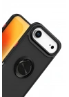 Mey İthalat®   iPhone 17 Air Montreal Yüzüklü Silikon Kapak - Siyah