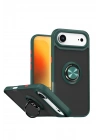 Mey İthalat®   iPhone 17 Air Montreal Yüzüklü Silikon Kapak - Yeşil