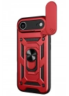 Mey İthalat®   iPhone 17 Air Pars Lens Yüzüklü Silikon - Kırmızı
