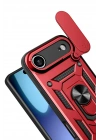 Mey İthalat®   iPhone 17 Air Pars Lens Yüzüklü Silikon - Kırmızı
