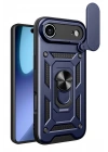 Mey İthalat®   iPhone 17 Air Pars Lens Yüzüklü Silikon - Lacivert