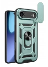Mey İthalat®   iPhone 17 Air Pars Lens Yüzüklü Silikon - Yeşil