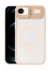Mey İthalat®   iPhone 17 Air Remim Lensli Magsafe Standlı Kapak - Pembe