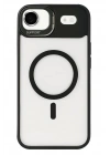 Mey İthalat®   iPhone 17 Air Remim Lensli Magsafe Standlı Kapak - Siyah