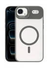 Mey İthalat®   iPhone 17 Air Remim Lensli Magsafe Standlı Kapak - Titan Gri