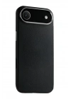 Mey İthalat®  iPhone 17 Air Wonder Deri Magsafe Kapak - Siyah
