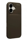 Mey İthalat®   iPhone 17 Auto Focus Karbon Kapak - Kahverengi