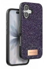 Mey İthalat®   iPhone 17 Bright Simli Kapak - Derin Mor