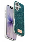 Mey İthalat®   iPhone 17 Bright Simli Kapak - Koyu Yeşil