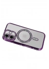 Mey İthalat®   iPhone 17 Joke Simli Magneticsafe Kılıf - Derin Mor