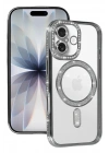 Mey İthalat®   iPhone 17 Joke Simli Magneticsafe Kılıf - Gümüş