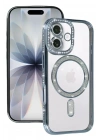 Mey İthalat®   iPhone 17 Joke Simli Magneticsafe Kılıf - Mavi