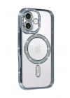 Mey İthalat®   iPhone 17 Joke Simli Magneticsafe Kılıf - Mavi