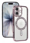 Mey İthalat®   iPhone 17 Joke Simli Magneticsafe Kılıf - Pembe