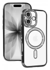 Mey İthalat®   iPhone 17 Joke Simli Magneticsafe Kılıf - Siyah