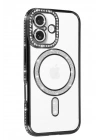 Mey İthalat®   iPhone 17 Joke Simli Magneticsafe Kılıf - Siyah