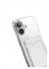 Mey İthalat®   iPhone 17 Kart Şeffaf Silikon - Şeffaf